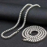 Hip Hop Iced Out 5MM Rhinestone Choker Tennis Chain Necklace