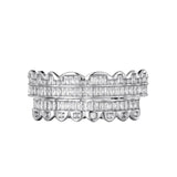 Hip Hop Iced Out Baguette Teeth Grillz Caps Set