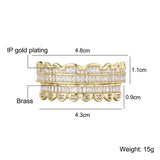 Hip Hop Iced Out Baguette Teeth Grillz Caps Set