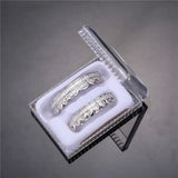 Hip Hop Iced Out Baguette Teeth Grillz Caps Set