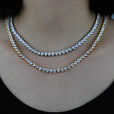 Hip Hop Iced Out Bling Zircon Heart Tennis Chain Necklace Women Jewelry