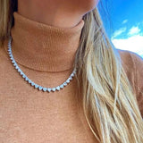 Hip Hop Iced Out Bling Zircon Heart Tennis Chain Necklace Women Jewelry