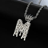 Hip Hop Iced Out Bling A-Z Drip Zircon Letters Necklaces For Men