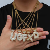 Hip Hop Iced Out Bling A-Z Drip Zircon Letters Necklaces For Men