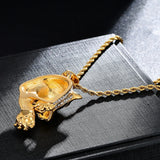 Hip Hop Bling Tiger Steel Pendant Necklace with Chains