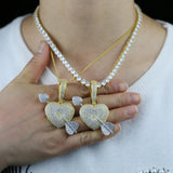Hip Hop Women's CZ Heart Arrow Pendant Necklace