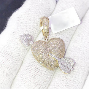Hip Hop Women's CZ Heart Arrow Pendant Necklace