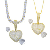 Hip Hop Women's CZ Heart Arrow Pendant Necklace