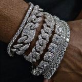 Hip Hop Iced Out Chain Cuban Bracelet Full AAAA+ Rhinestones