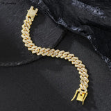 Hip Hop Iced Out Chain Cuban Bracelet High-Quality Full AAAA+ Rhinestones