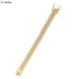 Hip Hop Iced Out Chain Cuban Bracelet High-Quality Full AAAA+ Rhinestones