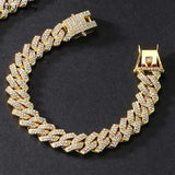 Hip Hop Iced Out Chain Cuban Bracelet High-Quality Full AAAA+ Rhinestones