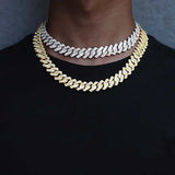 Hip Hop Iced Out Cuban Chain 15MM Bling Men's Necklace