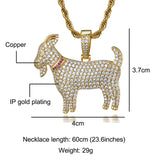 Hip Hop Iced Out CZ Goat Pendant & Necklace Combo