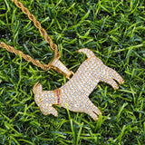 Hip Hop Iced Out CZ Goat Pendant Necklace for Men