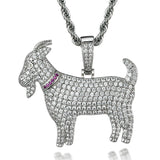 Hip Hop Iced Out CZ Goat Pendant Necklace for Men