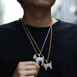 Hip Hop Iced Out CZ Goat Pendant & Necklace Combo