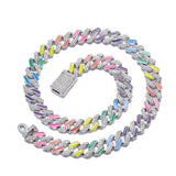 Hip Hop Zircon 15MM Bling Cuban Full Pave Men's Necklace