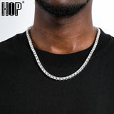 Hip Hop Iced Out Tennis Chain Necklace 3MM 4MM 5MM Mens Necklaces 1 Row