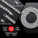 Hip Hop Iced Out Tennis Chain Necklace 3MM 4MM 5MM Mens Necklaces 1 Row