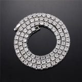 Hip Hop Iced Out Tennis Chain Necklace 3MM 4MM 5MM Mens Necklaces 1 Row