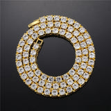 Hip Hop Iced Out Tennis Chain Necklace 3MM 4MM 5MM Mens Necklaces 1 Row