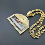 Hip Hop Iced Out Last Supper Pendant Stainless Steel Cross Necklace