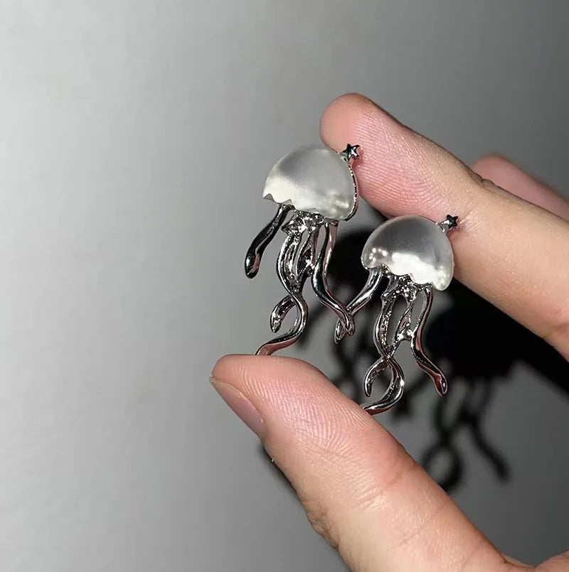 Y2K Jellyfish Tassel Chain Necklace Vintage Choker Jewelry
