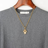 Hip Hop Star Of David Hasma Hand Pendant Necklace Stainless Steel Chain