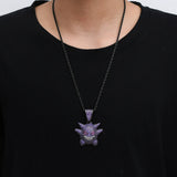 Hip Hop Jewelry Brass CZ Cartoon Pendant Cubic Zircon Necklace Men Gift