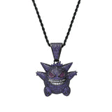 Hip Hop Jewelry Brass CZ Cartoon Pendant Cubic Zircon Necklace Men Gift