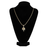 Mens Iced Out Zircon Angel Pendant Necklace