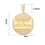 Hip Hop Last Supper Pendant Iced Out Chain Necklace And Bracelet