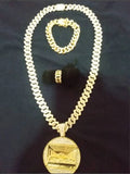 Hip Hop Last Supper Pendant Iced Out Chain Necklace And Bracelet