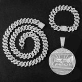 Hip Hop Last Supper Pendant Iced Out Chain Necklace And Bracelet