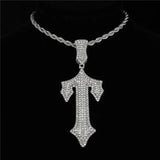 Hip Hop Cross Sword Necklace with 13mm Cuban Chain Rapper Pendant