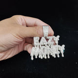 Hip Hop Letter Pendant Necklace Easy Money Chain Bling Cuban Necklaces