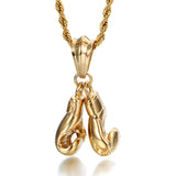 Hip Hop Boxing Pendant Stainless Steel Necklace Men Women
