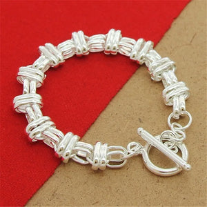Hip Hop Men 925 Silver Bracelet Party Jewelry Gift