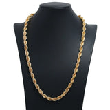Hip Hop Stainless Steel Necklace 8mm Rope Chain Streetwear Jewelry