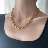 Hip Hop Stainless Steel Necklace 8mm Rope Chain Streetwear Jewelry