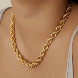Hip Hop Stainless Steel Necklace 8mm Rope Chain Streetwear Jewelry