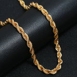 Hip Hop Stainless Steel Necklace 8mm Rope Chain Streetwear Jewelry