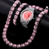Bling Rhinestone Hip Hop Tennis Chain Necklaces Set