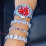 Bling Rhinestone Hip Hop Tennis Chain Necklaces Set