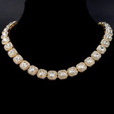 Bling Rhinestone Hip Hop Tennis Chain Necklaces Set