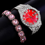 Bling Rhinestone Hip Hop Tennis Chain Necklaces Set