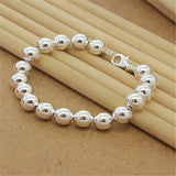 Hip Hop Men's 925 Silver Bamboo Bracelet 4MM Bead Treasure Gift