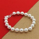 Hip Hop Men's 925 Silver Bamboo Bracelet 4MM Bead Treasure Gift