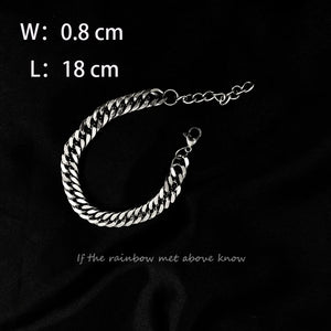 Cuban Link Chain Men's Bracelet - Stainless Steel Hand Chain